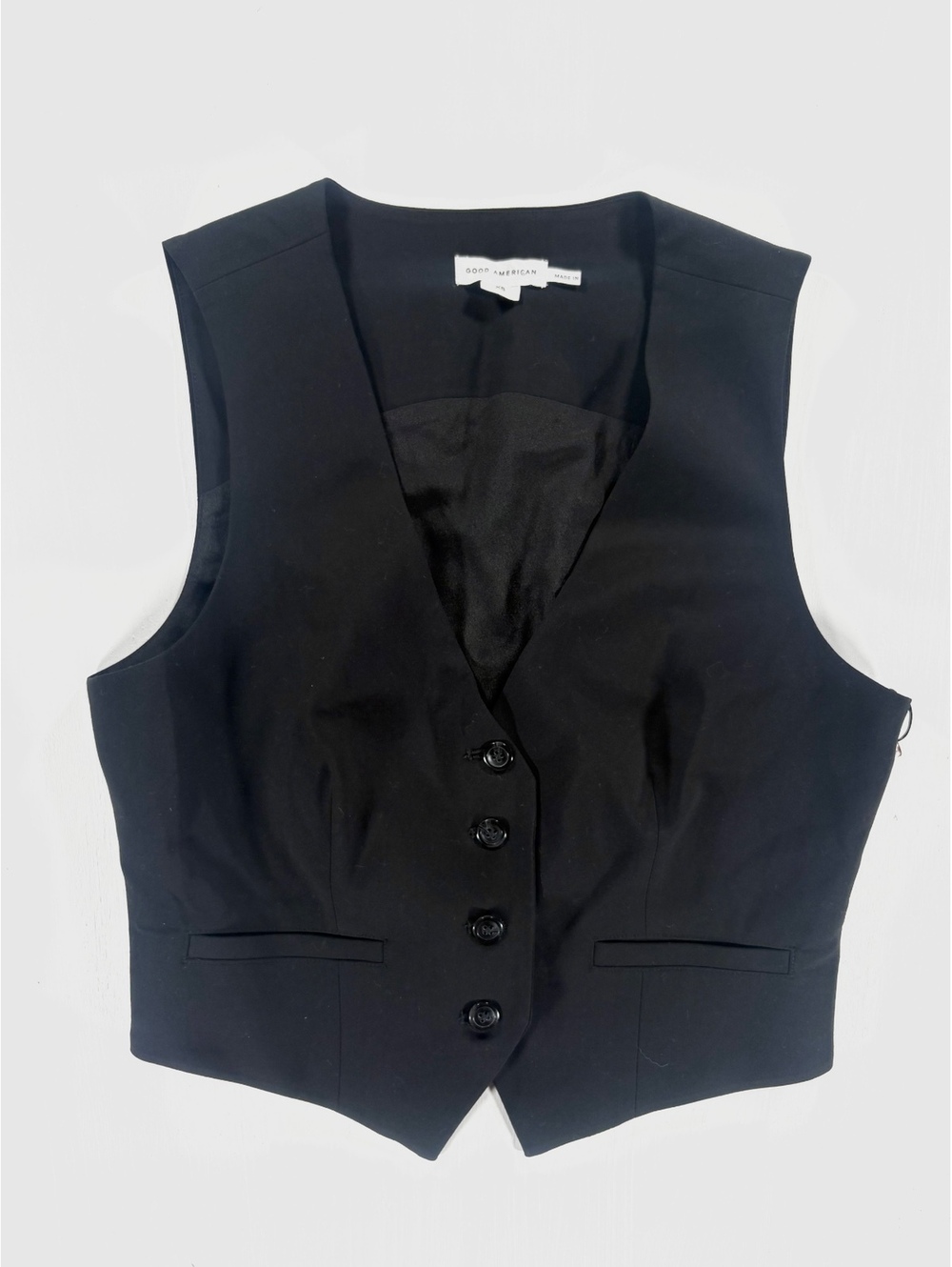 Good American Black Tailored Vest NWT Size XS